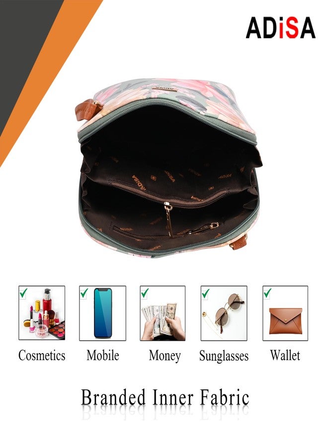 ADISA حقيبة كتف كروسبودي من الجلد الصناعي بنقشة زهور للنساء والفتيات من أديسا (SL6003-GRN_Green) - Image 4