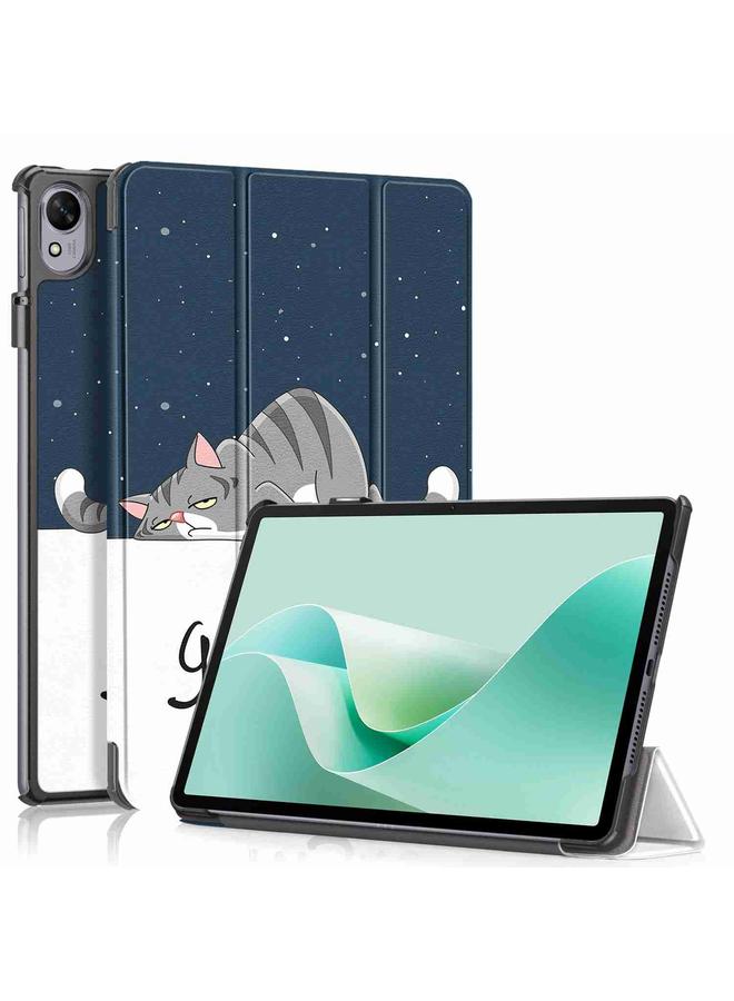 S-TOP Case For Huawei MatePad 11.5S Custer Texture Coloured Drawing 3-Fold Holder Smart Leather Tablet Case - Image 1