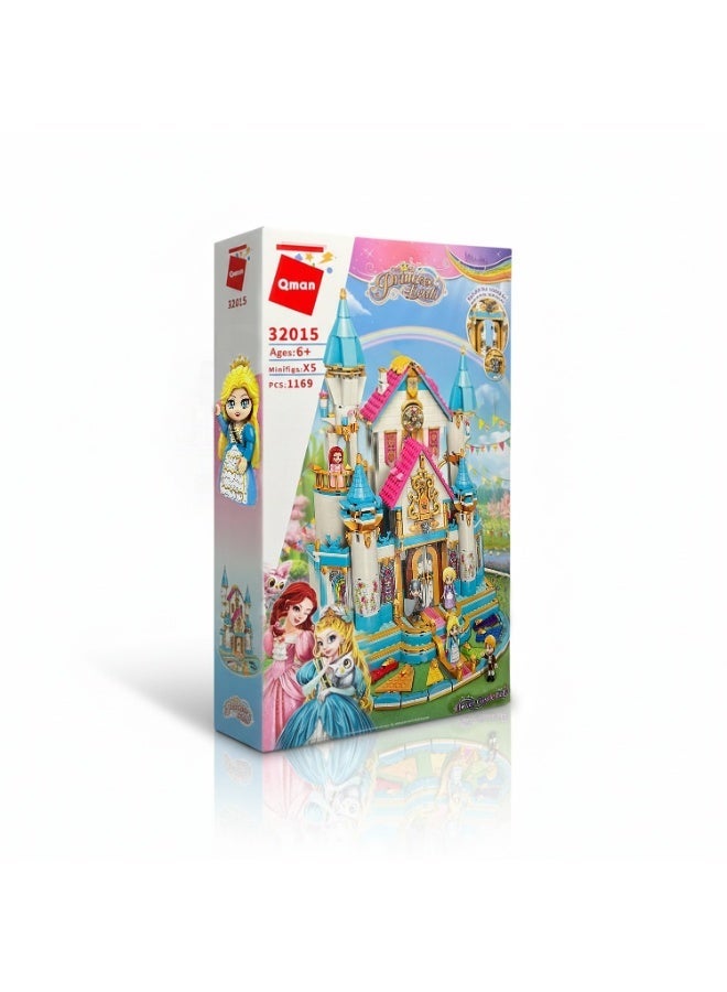 Qman Princess Castle Building Blocks Set for Kids – 1169 Pieces with 5 Mini Figures, Creative Construction Toy for Girls Ages 6+ - Image 2
