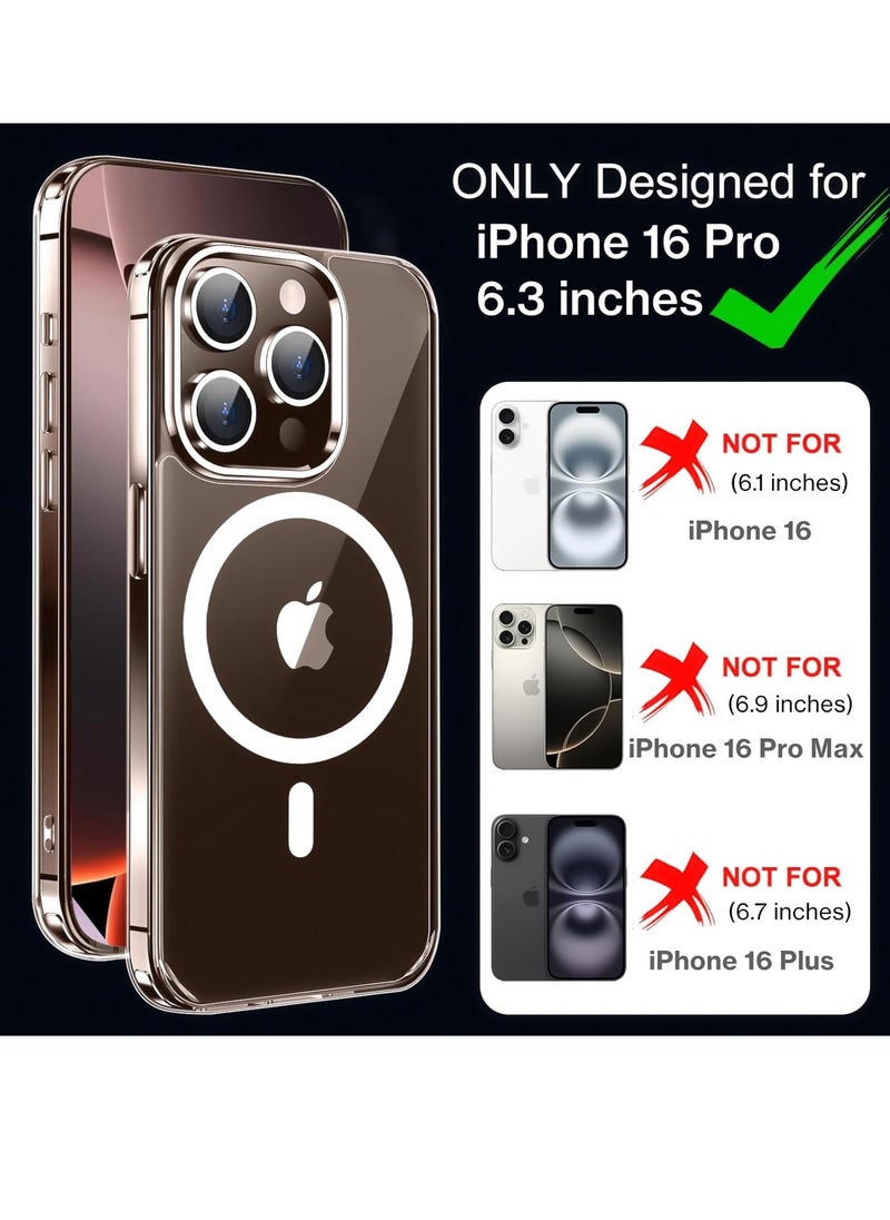 ELTRAZONE iPhone 16 Pro Case – Crystal Clear Magnetic Case with Screen Protector & Camera Cover, Thin Slim Shockproof Silicone TPU Bumper & Hard PC Cover, Compatible with MagSafe  - Image 3