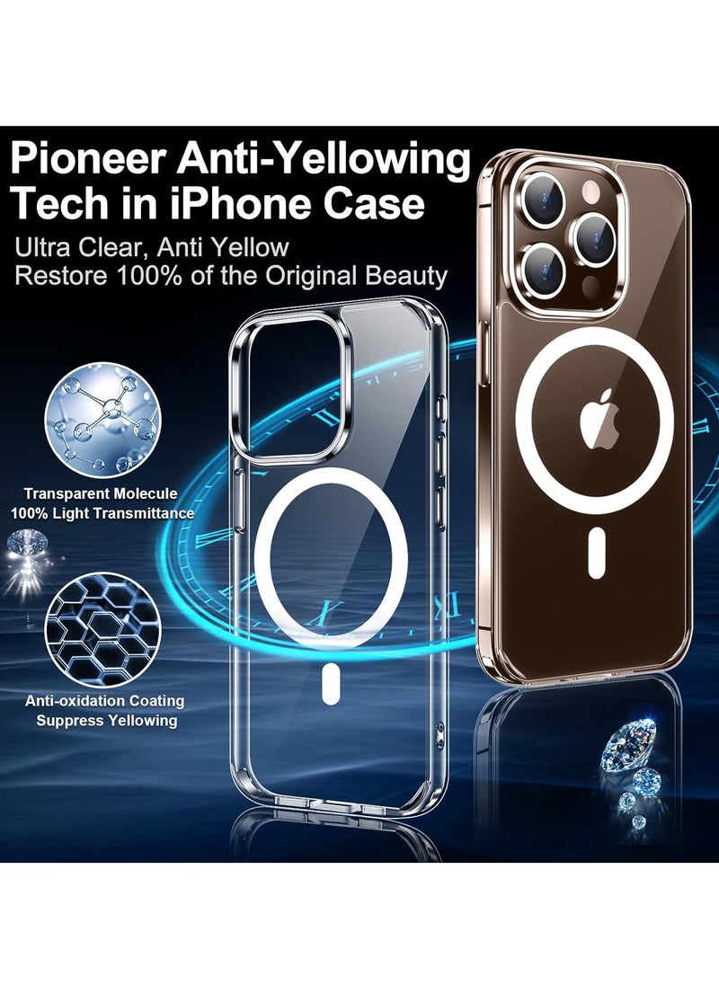 ELTRAZONE iPhone 16 Pro Case – Crystal Clear Magnetic Case with Screen Protector & Camera Cover, Thin Slim Shockproof Silicone TPU Bumper & Hard PC Cover, Compatible with MagSafe  - Image 5