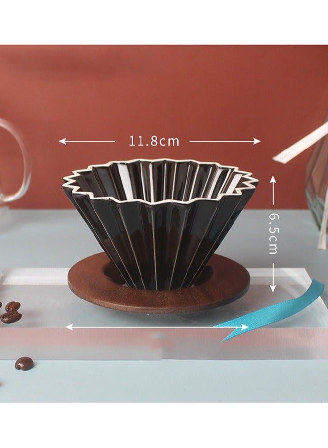 HOMESTAR Ceramic Coffee Dripper Origami Style Cone Filter Cup Reusable Pour Over Cafe for Home Office Restaurants 1 To 2 Cups  - Image 2