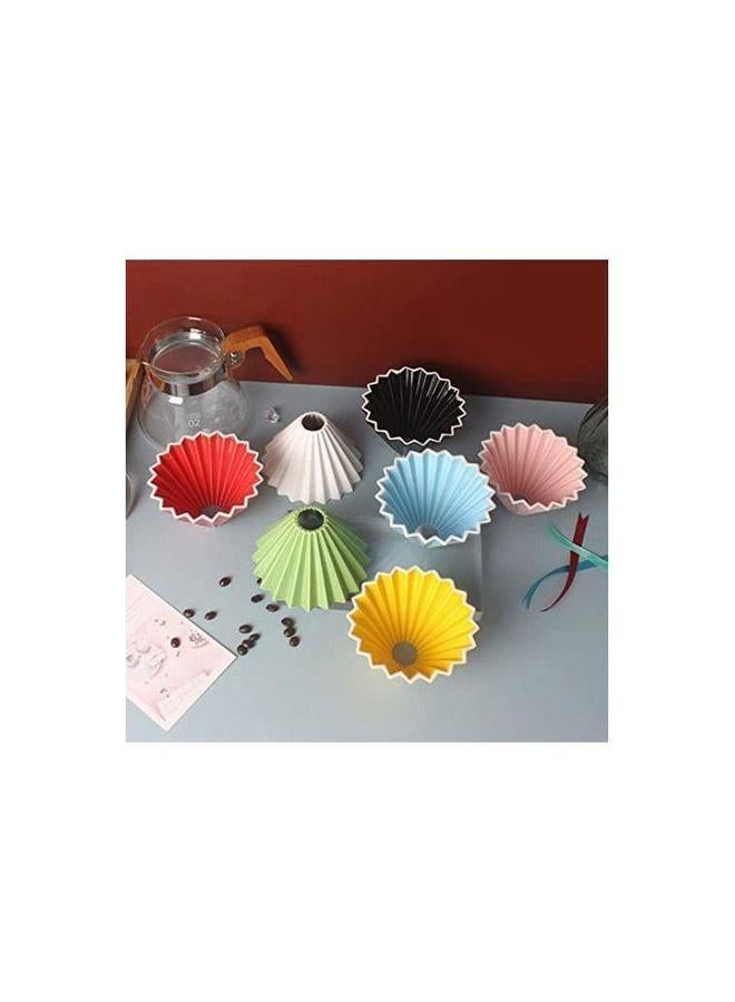 HOMESTAR Ceramic Coffee Dripper Origami Style Cone Filter Cup Reusable Pour Over Cafe for Home Office Restaurants 1 To 2 Cups  - Image 3