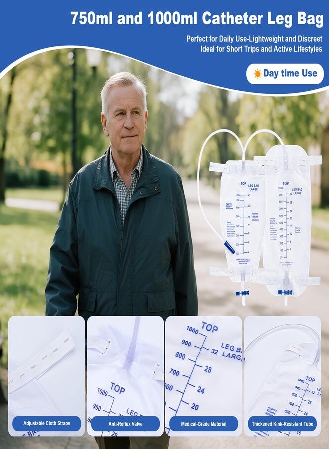 BeHerk External Condom Catheters for Elderly Men Age 80, 24 Soft Latex, 5 Catheter Stabilization Devices, 750 & 1000 ml Catheter Leg Bags, 2000 ml Catheter Bags, 2 Rolls of Tape, for Male Incontinence - Image 4