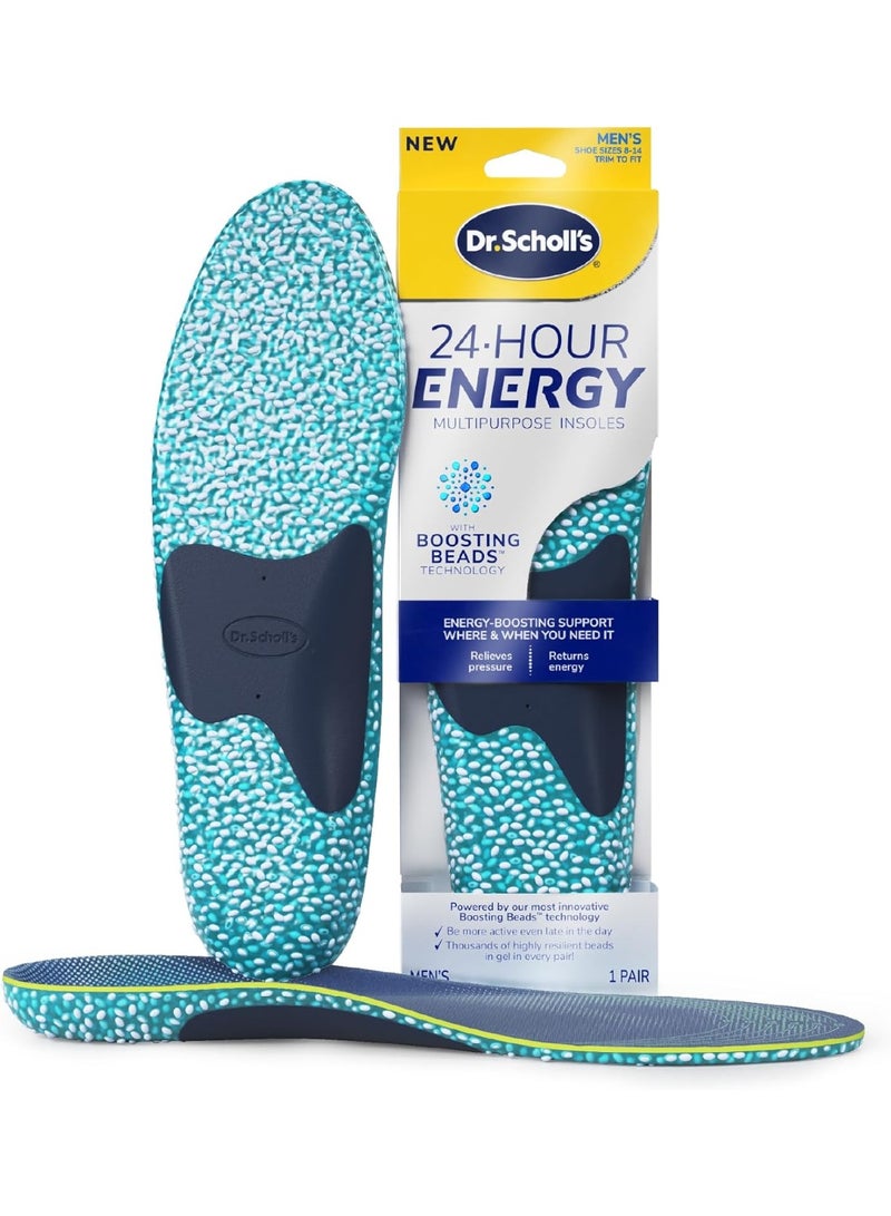دكتور شولز Dr. Scholl's® 24-Hour Energy Multipurpose Insoles, Returns Energy with Every Step, Relieves Foot Pressure & Tired Achy Feet, Memory Foam & Gel Insert, Men's - Image 1