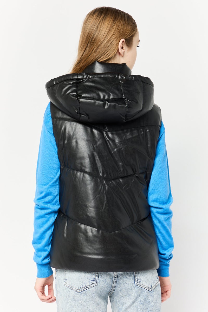 GUESS Women Quilted Vest Jacket, Black - Image 2