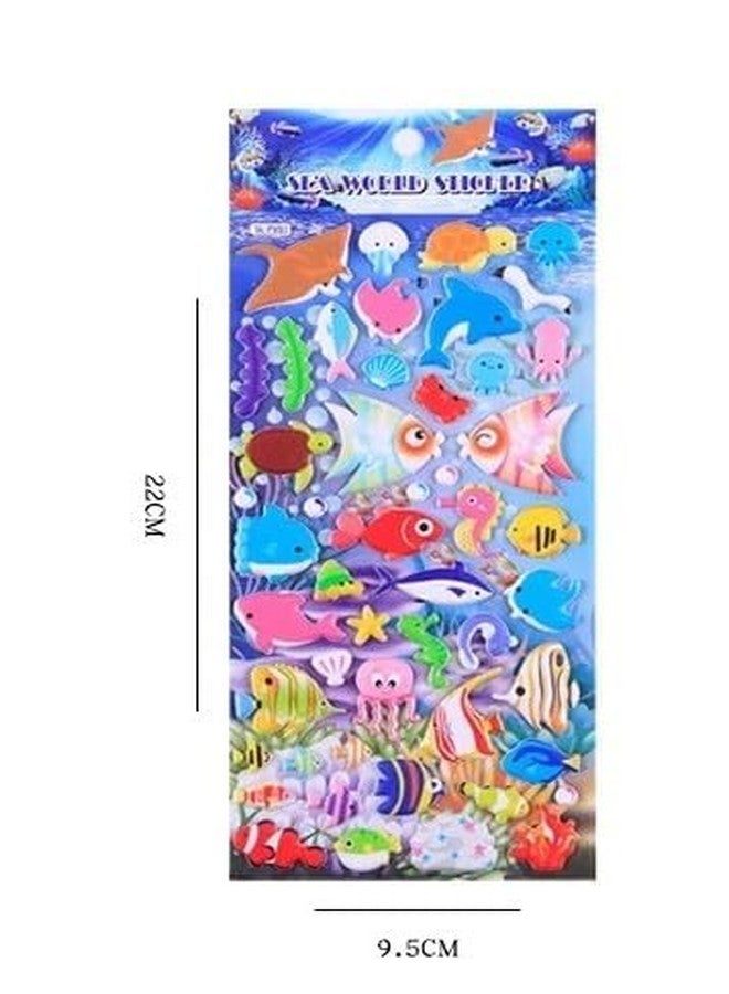 PROBABE Underwater Sea Stickers Set - 5 Sheets of 3D Ocean Animal Plastic Stickers for Kids, Including Fish, Sharks, Dolphins, Penguins & More - Educational Reward Stickers (Mix Design - 5 Sheet) - Image 4