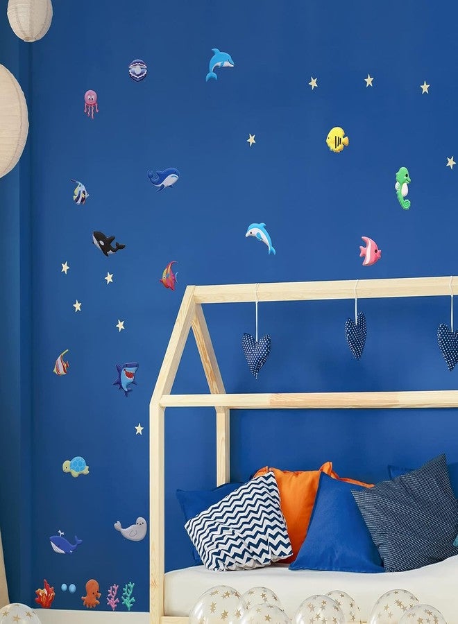 PROBABE Underwater Sea Stickers Set - 5 Sheets of 3D Ocean Animal Plastic Stickers for Kids, Including Fish, Sharks, Dolphins, Penguins & More - Educational Reward Stickers (Mix Design - 5 Sheet) - Image 5
