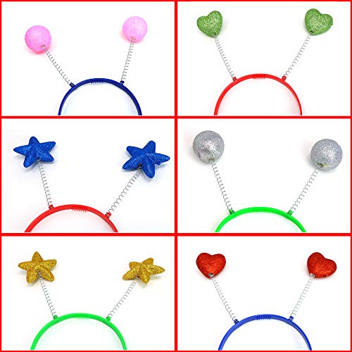 Skeleteen Glitter Antenna Head Boppers Rainbow Shapes Novelty Headbands 12 Pieces - Image 5