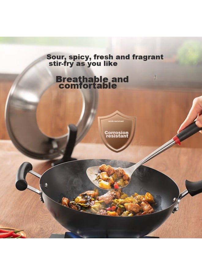 Supor Zhen Tie Non-coated Pure Iron Wok, 32cm, With Stand-up Lid, Gas Stove Specific, Stir-fry Pan, Fc32h7 - Image 1