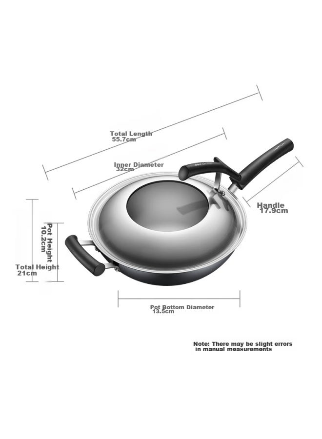 Supor Zhen Tie Non-coated Pure Iron Wok, 32cm, With Stand-up Lid, Gas Stove Specific, Stir-fry Pan, Fc32h7 - Image 4