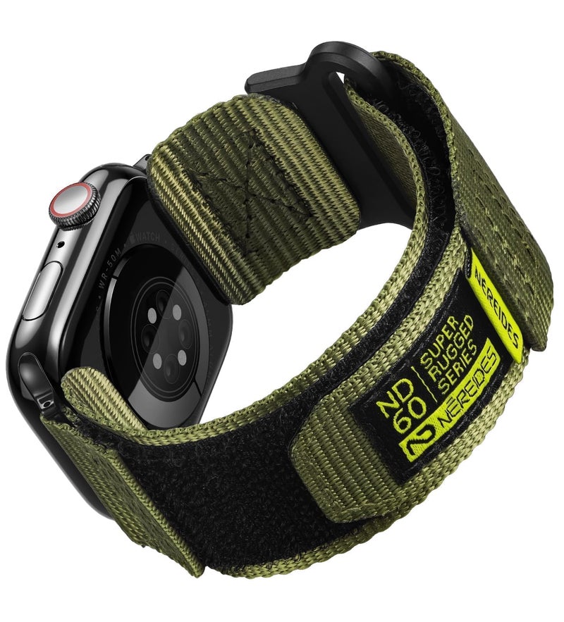 Nereides Compatible with Apple Watch Series 11 Band Series 10/9/8/7/6/5/4/SE/SE2/SE3/Ultra 3/2/1, Nylon Sports Strap with Woven Design for 49mm/46mm/45mm/44mm (L, Army Green) - Image 1