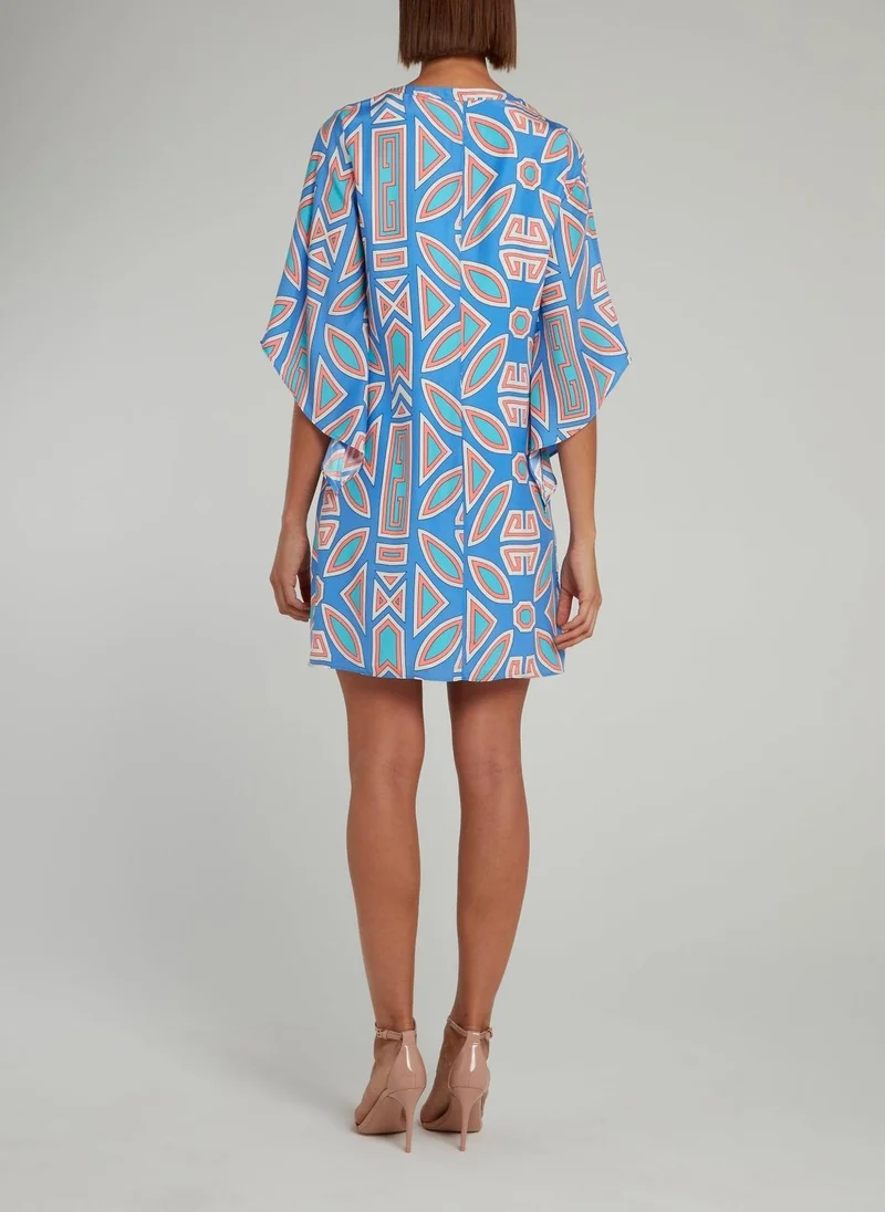 Alice and trixie Blue Half Sleeve Silk Mini Dress