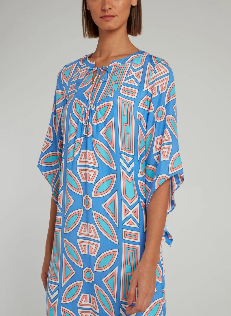 Alice and trixie Blue Half Sleeve Silk Mini Dress