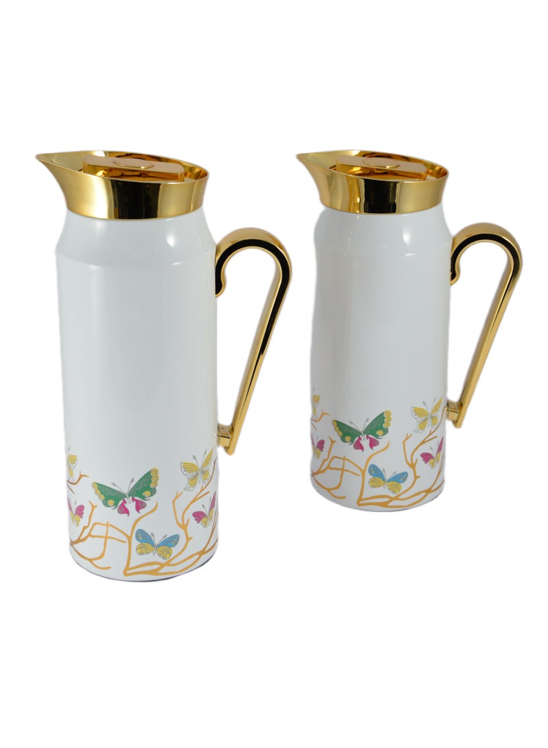 Home Maker 2-Piece Thermal Flask Set – 0.75L & 1L – Stainless Steel Exterior with Inner Glass Insulation - Image 1