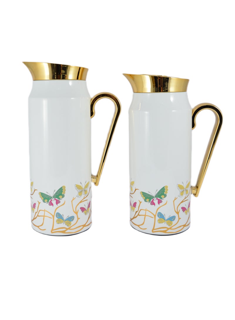 Home Maker 2-Piece Thermal Flask Set – 0.75L & 1L – Stainless Steel Exterior with Inner Glass Insulation - Image 3