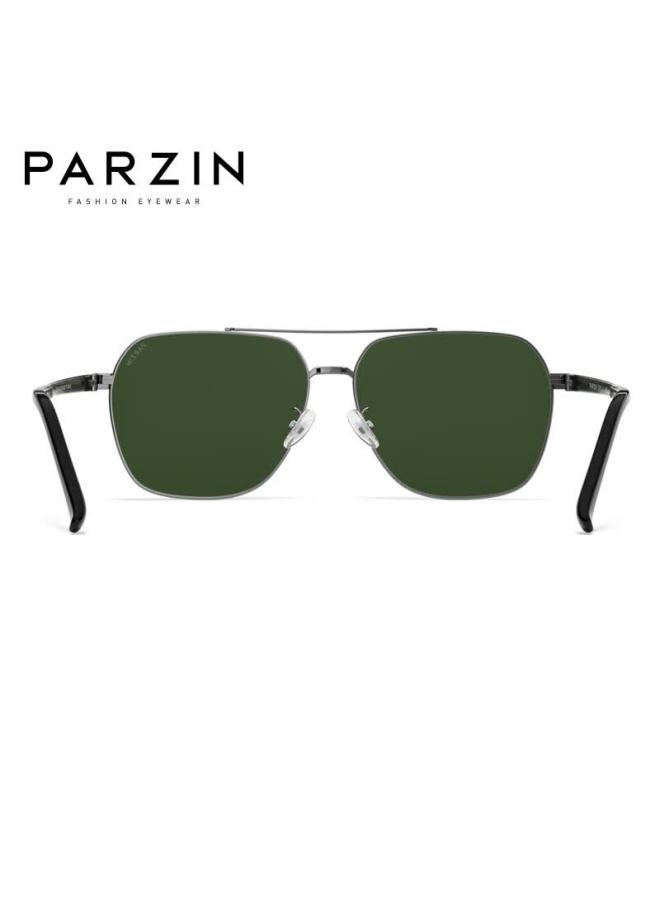 Parzin Polarized Sungl Men Fashion Simple Polygonal Double Bridge Alloy Frame Uv Protection Driving Sungl Pz6653 - Image 3