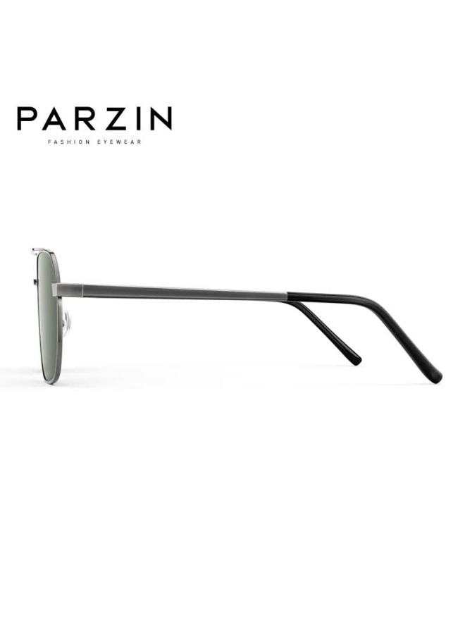 Parzin Polarized Sungl Men Fashion Simple Polygonal Double Bridge Alloy Frame Uv Protection Driving Sungl Pz6653 - Image 2
