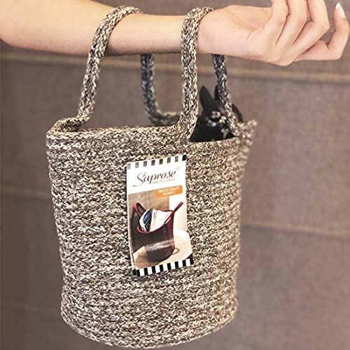 ST SAPROSE ® Polypropylene Multipurpose STORAGE Basket (Large Basket, Brown-Ivory Melange) - Image 5