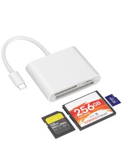 Excefore 3 In 1 USB-C SD/TF/CF Card Reader, Multifunction Card Adapter  - Image 1