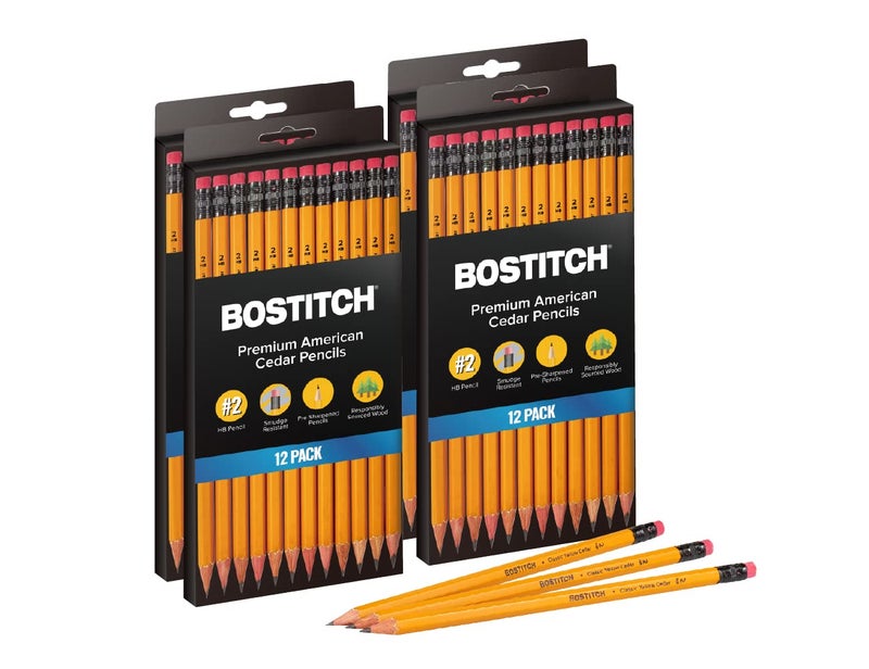 Bostitch Office Premium #2 Pencils, American Cedar Wood, Pre-Sharpened, HB Graphite, 48-Pack - Image 1