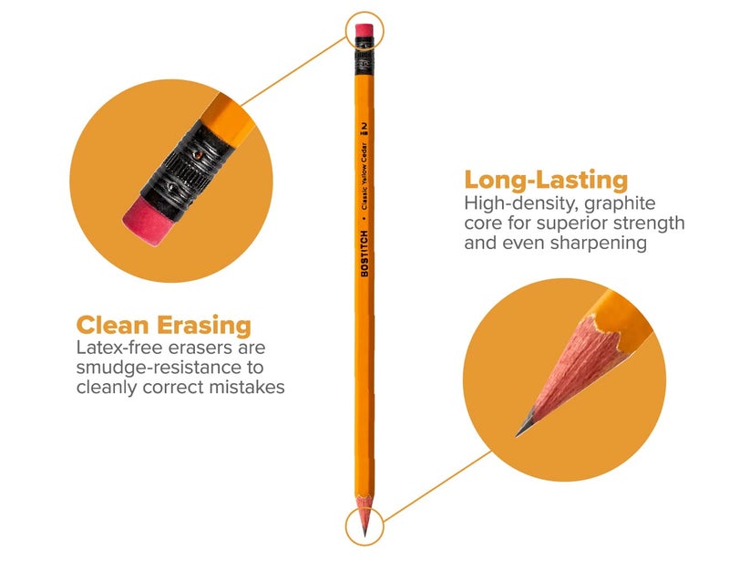 Bostitch Office Premium #2 Pencils, American Cedar Wood, Pre-Sharpened, HB Graphite, 48-Pack - Image 3