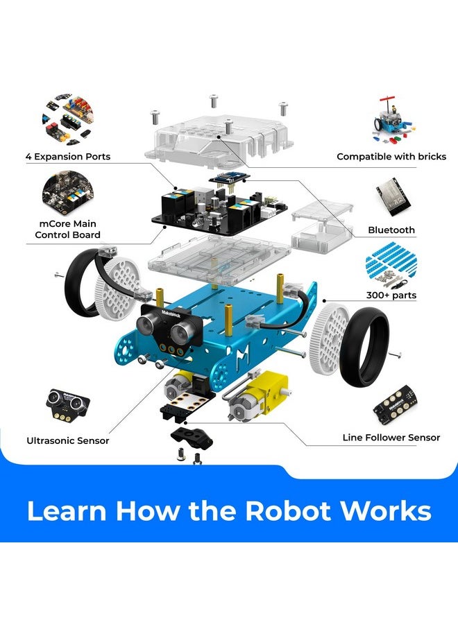 Makeblock - Mbot Robot Kit, Robotics For Kids Ages 8-12 Learn To Code With Scratch & Arduino, Stem Toys Science Kits For Kids Age 8-12 Boys And Girls Age 8+ - Image 1