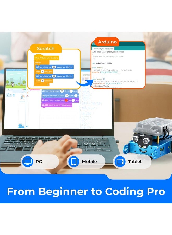 Makeblock - Mbot Robot Kit, Robotics For Kids Ages 8-12 Learn To Code With Scratch & Arduino, Stem Toys Science Kits For Kids Age 8-12 Boys And Girls Age 8+ - Image 1