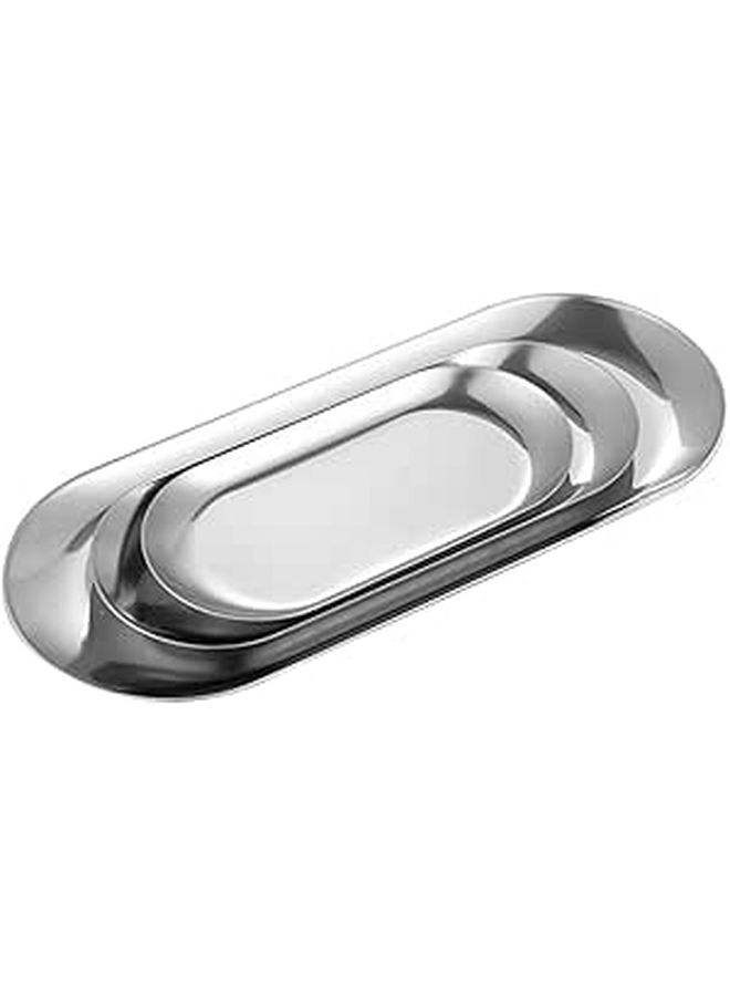 Stainless Steel Decorative Tray for Jewelry Napkins Food Storage Bathroom Kitchen Dressing Table - Image 1