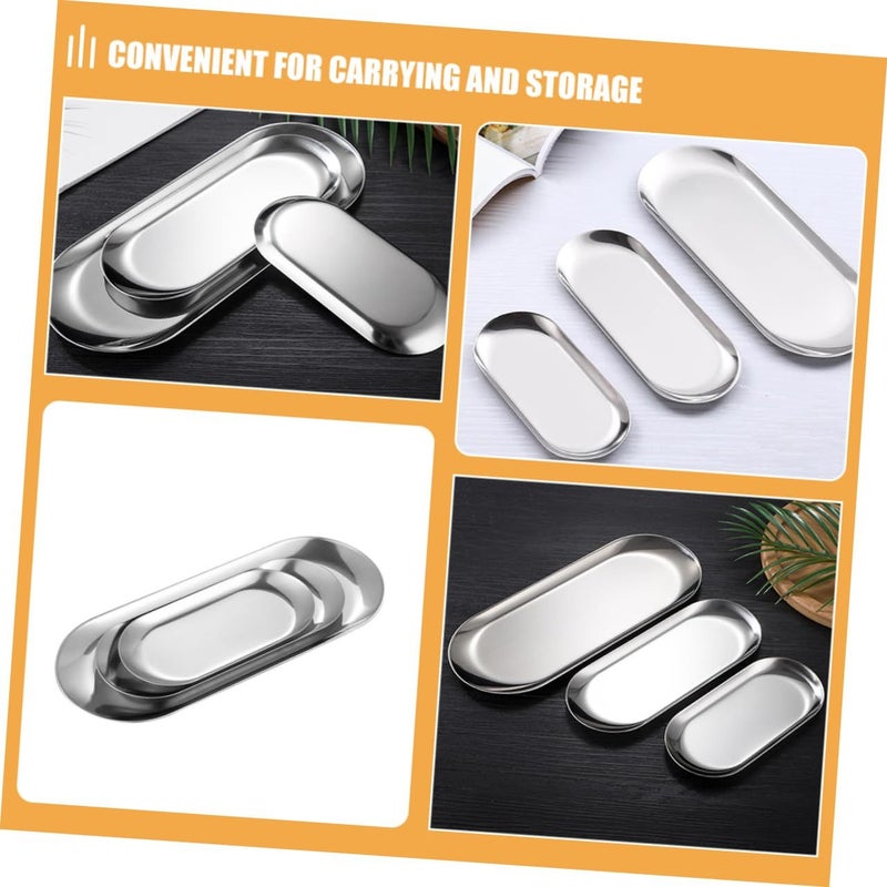 Stainless Steel Decorative Tray for Jewelry Napkins Food Storage Bathroom Kitchen Dressing Table - Image 4