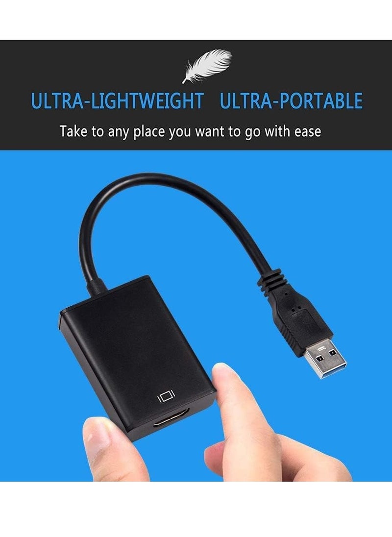 ELTRAZONE USB to HDMI Adapter – USB 3.0 to HDMI Cable Multi-Display Video Converter – 1080P HD Output for Windows 7/8/10 PC, Laptop, Monitor, Projector, HDTV – Plug & Play – Not Compatible with macOS/Chromebook  - Image 3