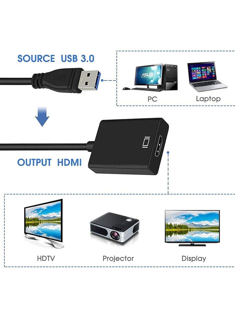 ELTRAZONE USB to HDMI Adapter – USB 3.0 to HDMI Cable Multi-Display Video Converter – 1080P HD Output for Windows 7/8/10 PC, Laptop, Monitor, Projector, HDTV – Plug & Play – Not Compatible with macOS/Chromebook  - Image 5