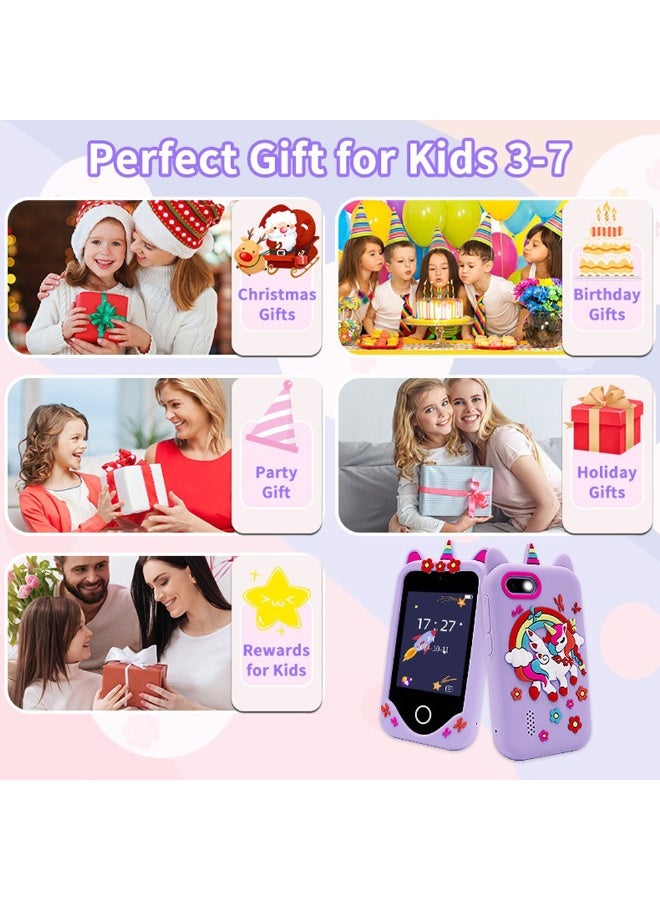 Kids Smart Phone for Kids Girls, Birthday Gifts for 3 4 5 6 7 8 years old Girls, Touchscreen Learning Toys for girls age 3-11 with Dual Camera 8G SD Card - Image 5