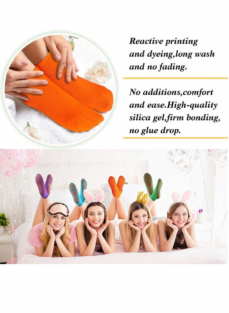 Y&D 12 Pairs Non Slip Yoga Socks with Grips Women Anti-Skid Sticky Grippers for Pilates Ballet Barre Yoga, Multi Color - Image 1