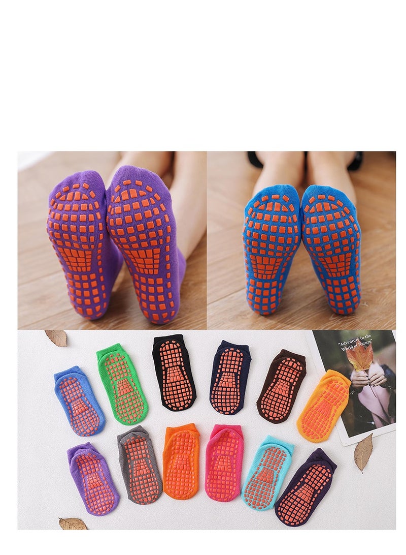 Y&D 12 Pairs Non Slip Yoga Socks with Grips Women Anti-Skid Sticky Grippers for Pilates Ballet Barre Yoga, Multi Color - Image 3