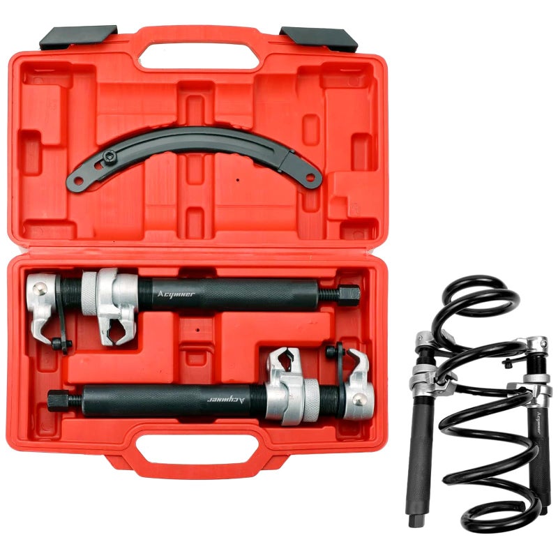 Acymner Coil Spring Compressor Tool  Heavy Duty Build UltraRugged Strut Spring CompressorStrong and Durable ATV Spring Compressor Tool with Safety Guard2200lb Capacity 11in Jaw Opening