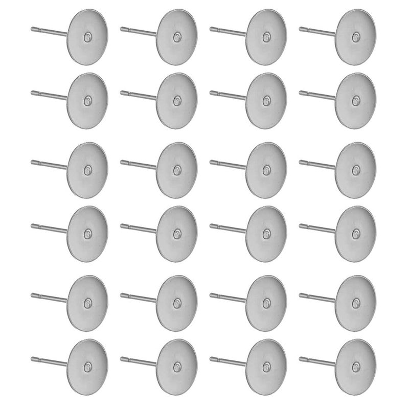 SATRA TRADERS Earring Studs with Flat Round Pads, DIY Jewelry Findings, Gold and Silver Plated, for Earring Making and Repair | Qty : 100g | EF17 (Nickle, 4MM) - Image 1