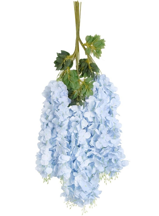 INSUNSIX 12Pack Wisteria Hanging Flowers Vines 3.6ft Blue Artificial Flowers Fake Wisteria Bushy Garland Silk Flowers Wisteria Hanging Rattan String for Garden Home Wall Wedding Party Decor (Sky Blue) - Image 5