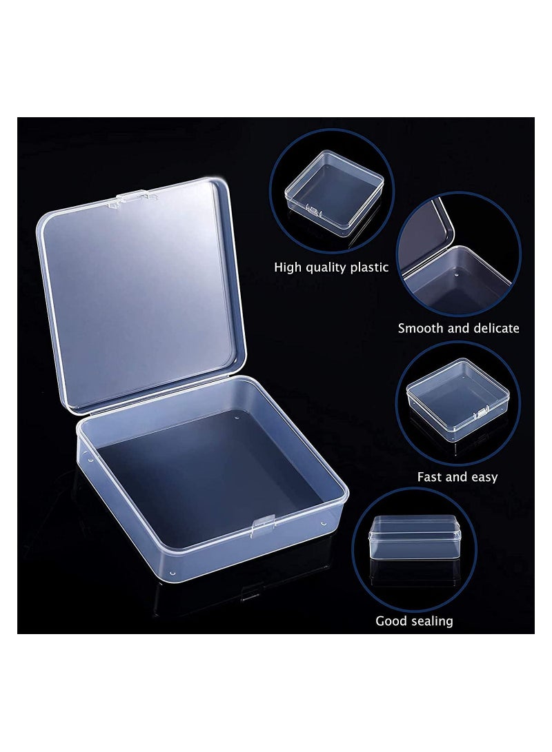 سيوسي صندوق حاويات تخزين من الخرز البلاستيكي الصغير 6 قطع لجمع الأشياء الصغيرة والخرز والمجوهرات وبطاقات العمل وقطع الألعاب والحرف اليدوية 9.4 * 9.4 * 3 سم - Image 2