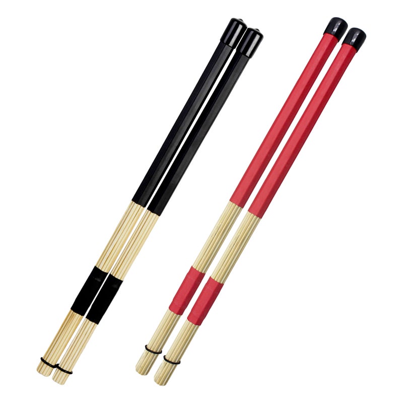 2 Pairs Brush : Drum Accessories - Rod Jazz Brushes for Acoustic - Percussion Drumstick for Practice Performance - Image 3