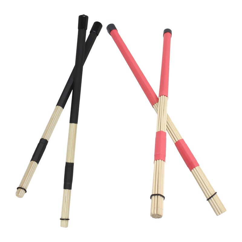 2 Pairs Brush : Drum Accessories - Rod Jazz Brushes for Acoustic - Percussion Drumstick for Practice Performance - Image 4