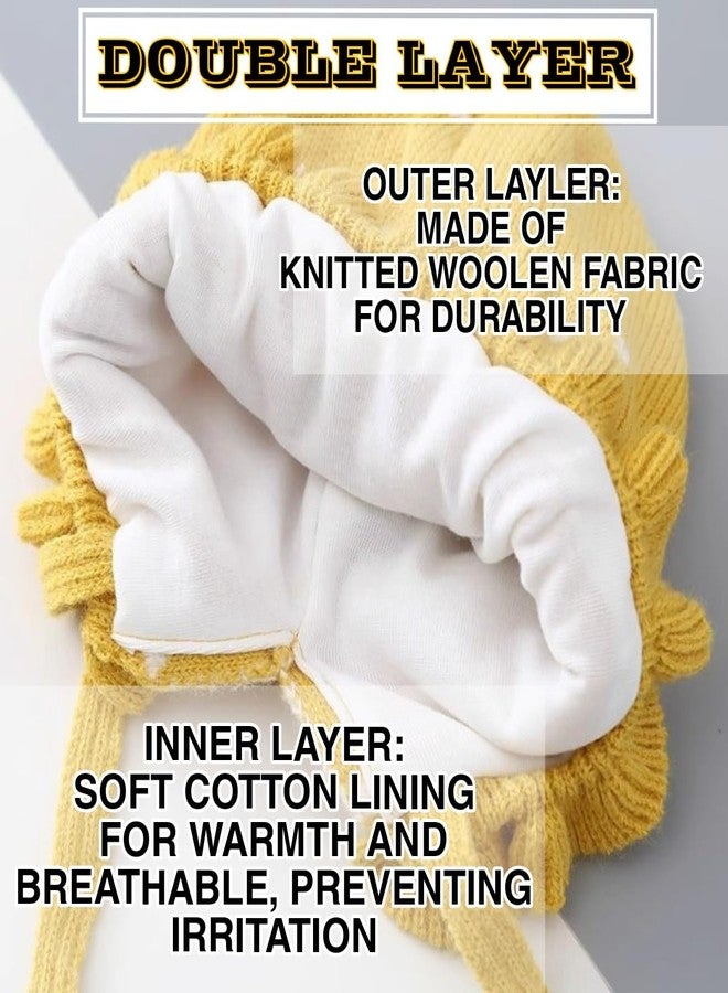 REFFER Baby Winter caps Unisex Beanie fit for 3 Months to 4 Years Old Toddler Baby Woolen Winter Caps for Kids Boy's and Girl's Free Size (Yellow) - Image 5