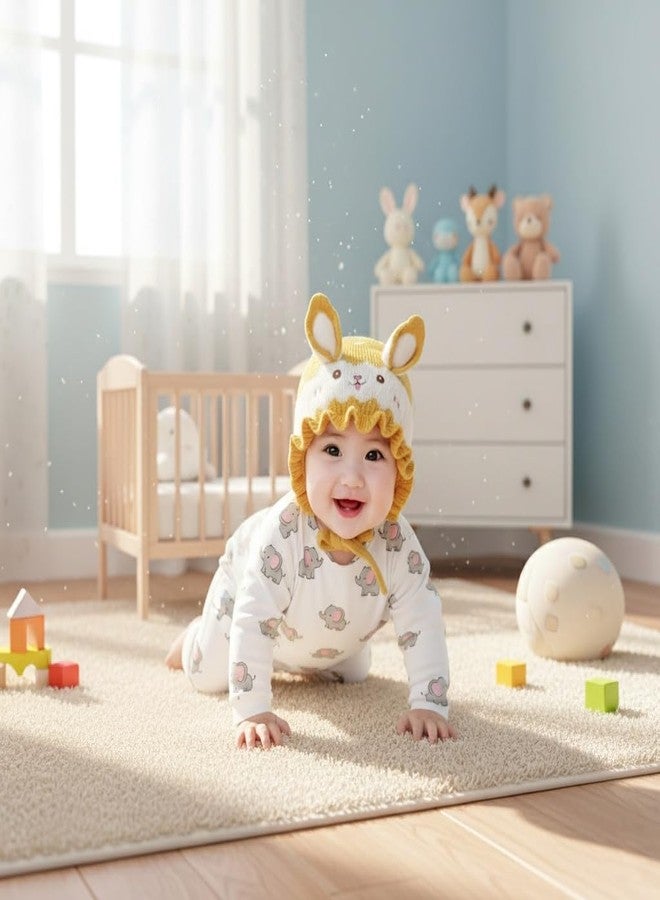 REFFER Baby Winter caps Unisex Beanie fit for 3 Months to 4 Years Old Toddler Baby Woolen Winter Caps for Kids Boy's and Girl's Free Size (Yellow) - Image 2