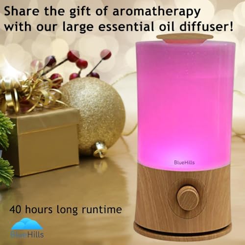 BlueHills Premium 2000 ML XL Large Essential Oil Diffuser Aromatherapy Humidifier for Large Room Home 40 Hour Run Huge Coverage Area 2 Liter Extra Large Capacity Huge Diffuser Wood Grain E005 - Image 2