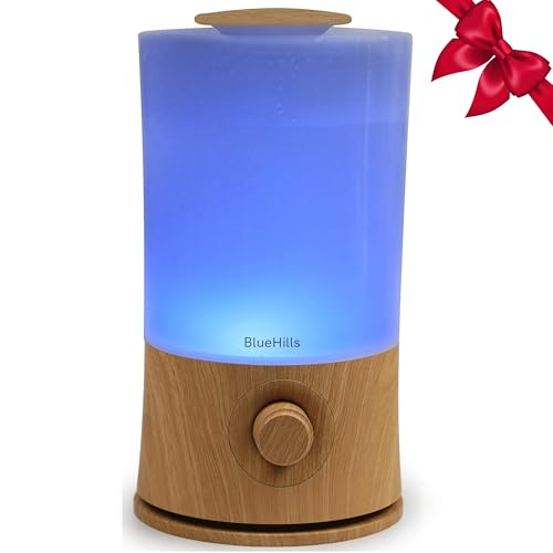 BlueHills Premium 2000 ML XL Large Essential Oil Diffuser Aromatherapy Humidifier for Large Room Home 40 Hour Run Huge Coverage Area 2 Liter Extra Large Capacity Huge Diffuser Wood Grain E005 - Image 1