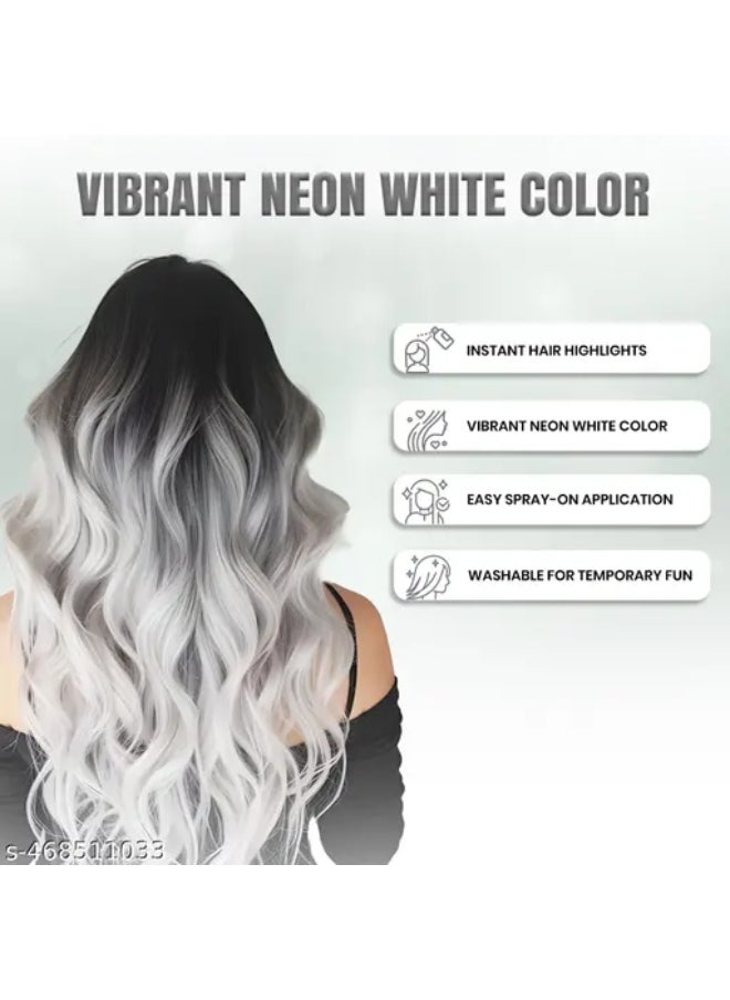 COSMO Cosmo Temporary Neon White Hair Color Spray For Unisex 100ml | Suitable for All Hair Types | Colour Spray | Easy to Wash | Beauty | Funky Party Looks  - Image 5