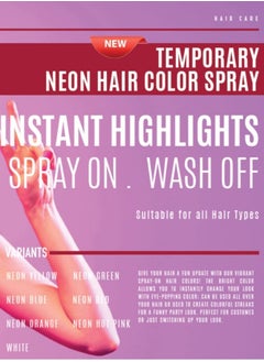 COSMO Cosmo Temporary Neon White Hair Color Spray For Unisex 100ml | Suitable for All Hair Types | Colour Spray | Easy to Wash | Beauty | Funky Party Looks  - Image 3