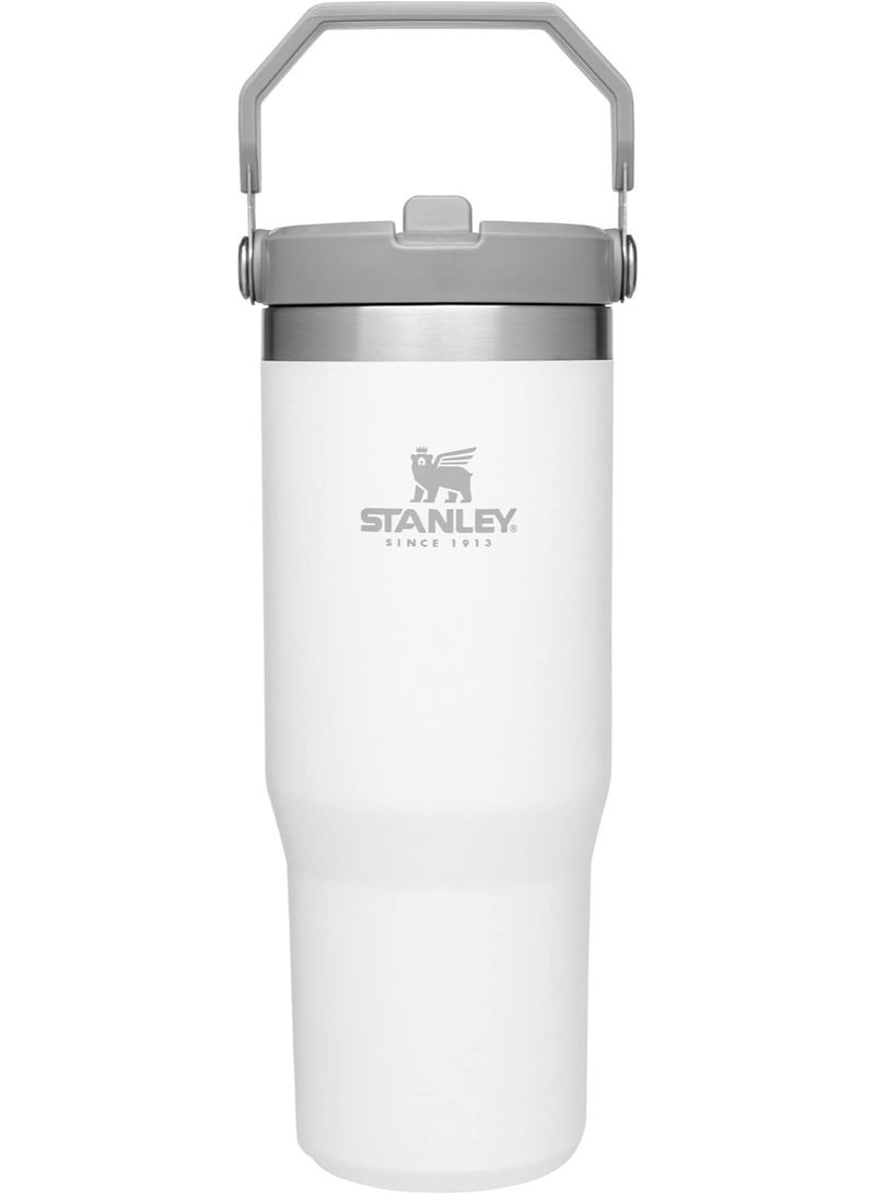 Stanley IceFlow Insulated Stainless Steel Tumbler with Flip-Up Straw and Leak-Proof Lid for Home, Office, and Car, Cold for 12 Hours, Iced for 2 Days, Polar White - Image 1