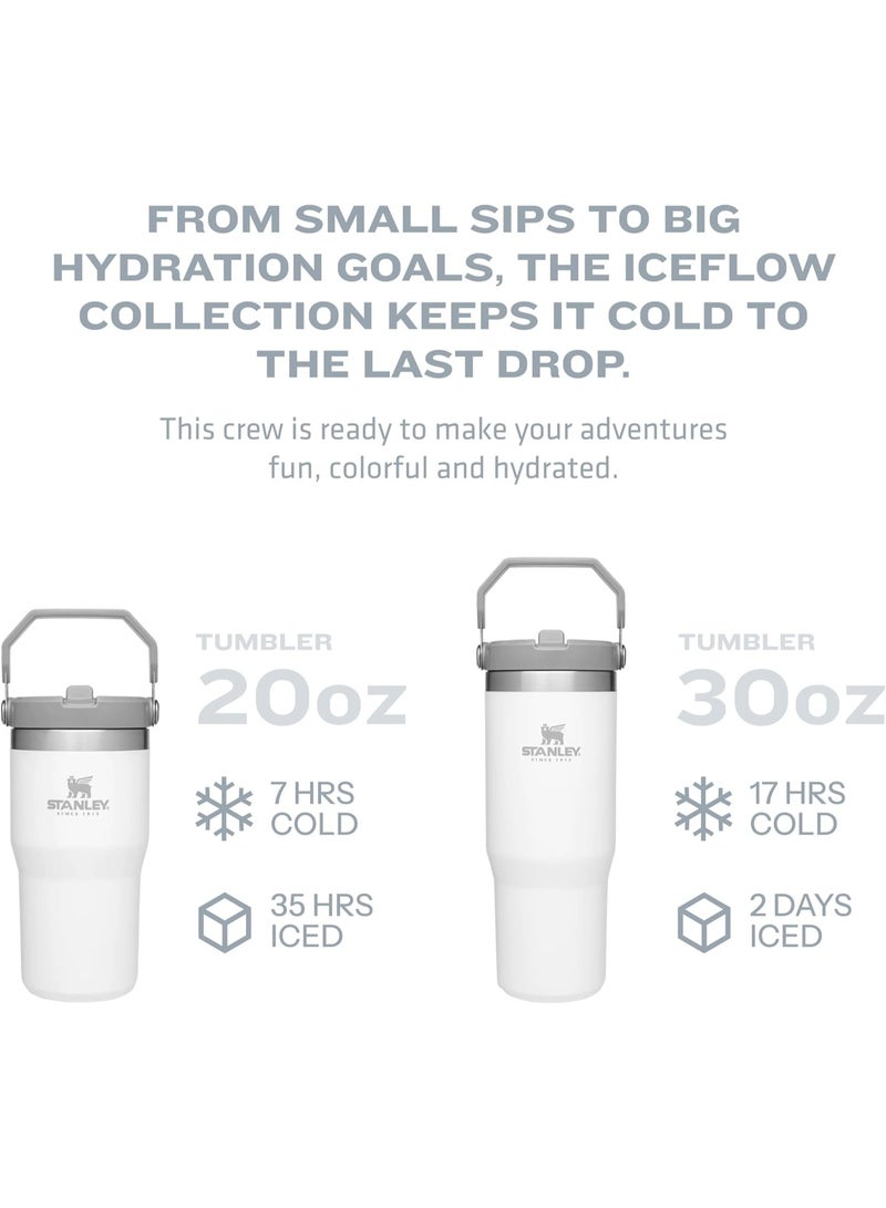 Stanley IceFlow Insulated Stainless Steel Tumbler with Flip-Up Straw and Leak-Proof Lid for Home, Office, and Car, Cold for 12 Hours, Iced for 2 Days, Polar White - Image 5