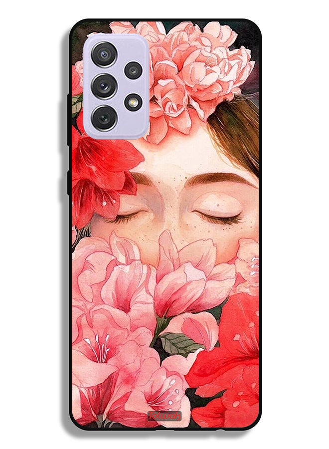 Tolwak Samsung Galaxy A72 5G Protective Case Cover Girl Face Hide In Flowers Art - Image 1